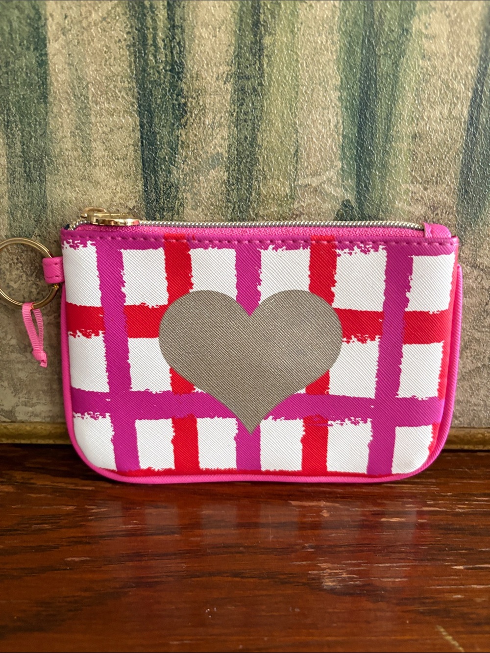 DABNEY LEE Pink & Red Heart Zip Pouch
